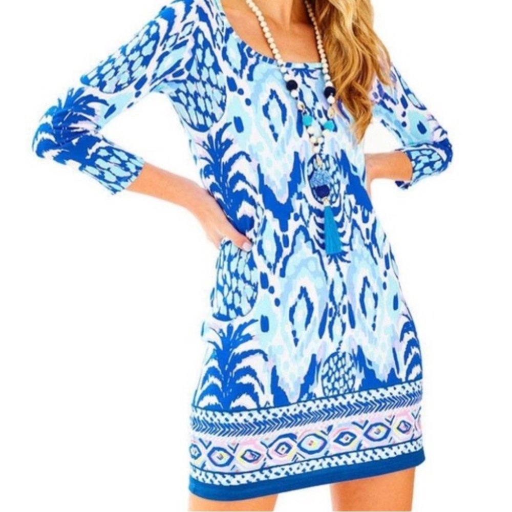 Lilly Pulitzer Oceanic Blue Long Sleeve Dress